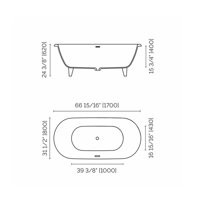 Freestanding Bathtub  67" x 32" Elton Collection