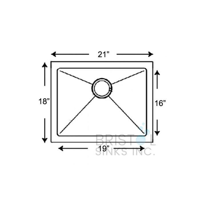 Évier à linge simple Sous plan Bristol 21"