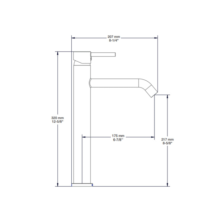 Robinet de lavabo monotrou Haut Collection ZIP