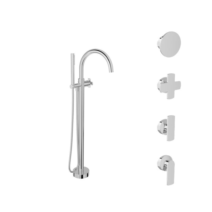 Freestanding bath faucet Round Spout AIR Collection