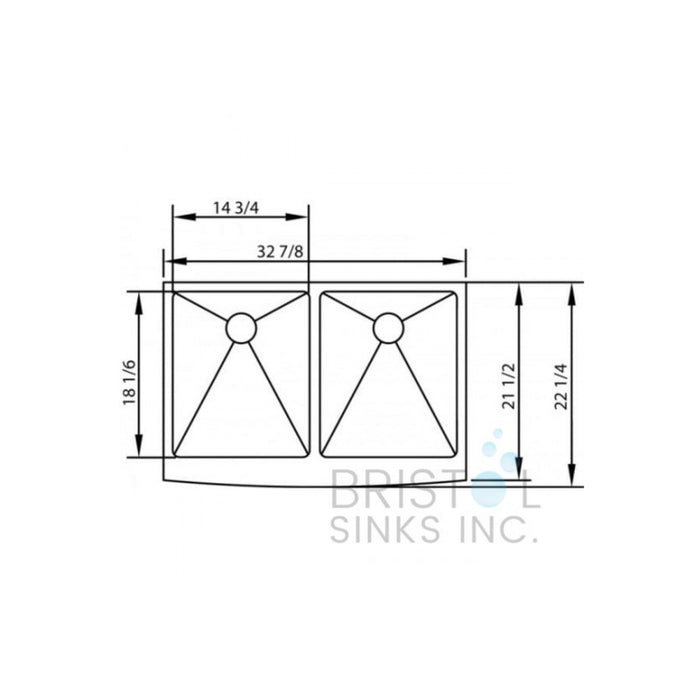 Double 50/50 Apron Kitchen Sink Bristol 