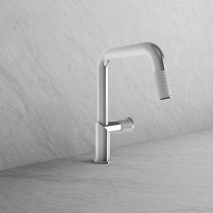 Kitchen faucet with spray square spout Vision IV Collection