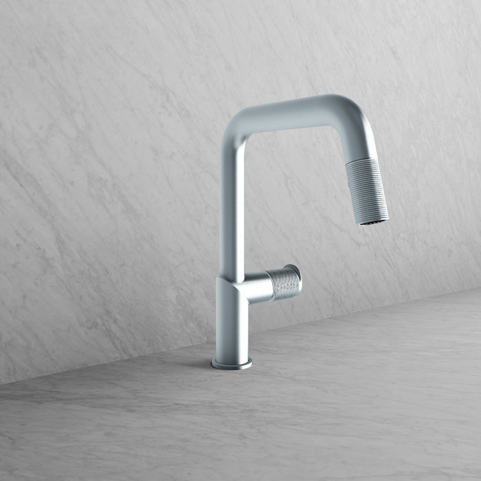 Kitchen faucet with spray square spout Vision IV Collection