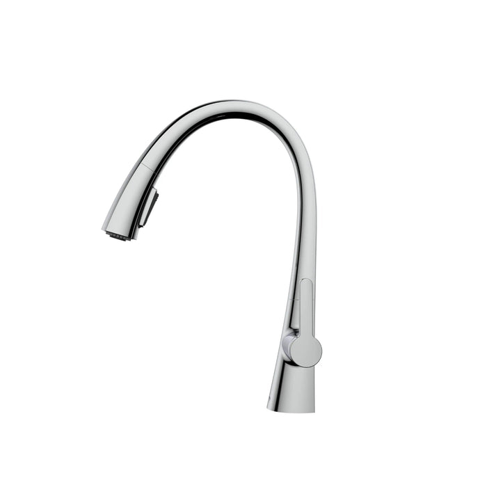 Robinet de cuisine bec pivotant et douchette amovible Chrome