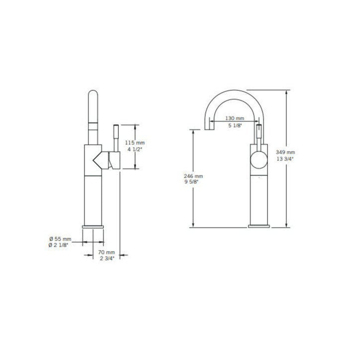 Tall single-hole sink faucet Dana Collection