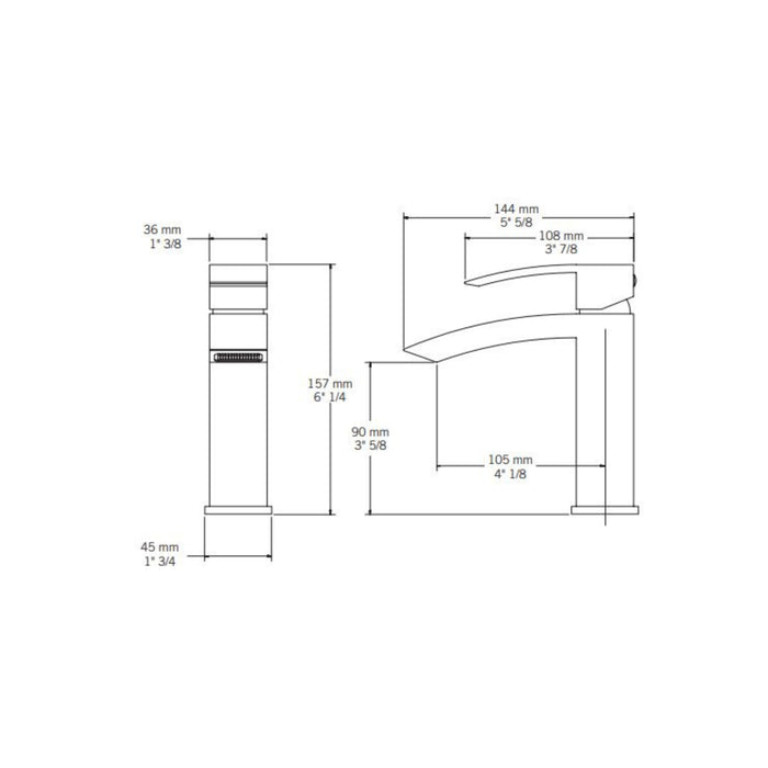 Robinet de lavabo monotrou Collection Fall