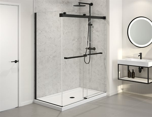 75" 2-sided sliding shower door Gemini Collection