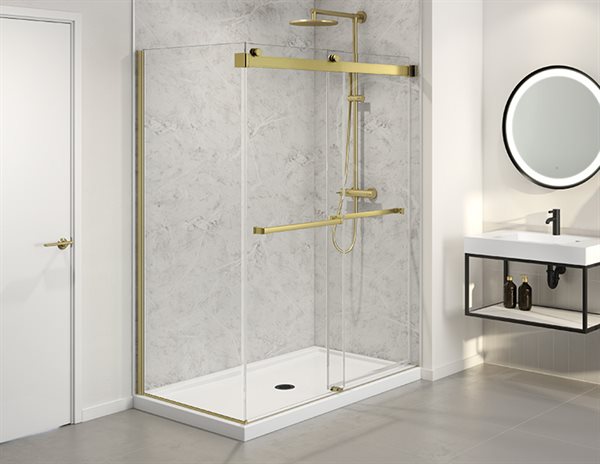 75" 2-sided sliding shower door Gemini Collection