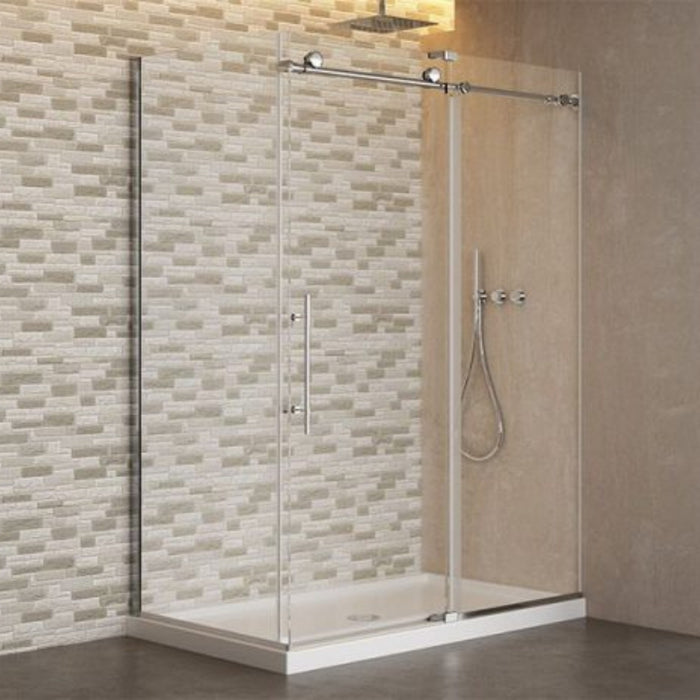 2-sided shower door Polished stainless Kinetik KT Collection DEMO