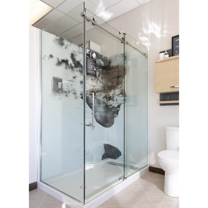 2-sided shower door Polished stainless Kinetik KT Collection DEMO