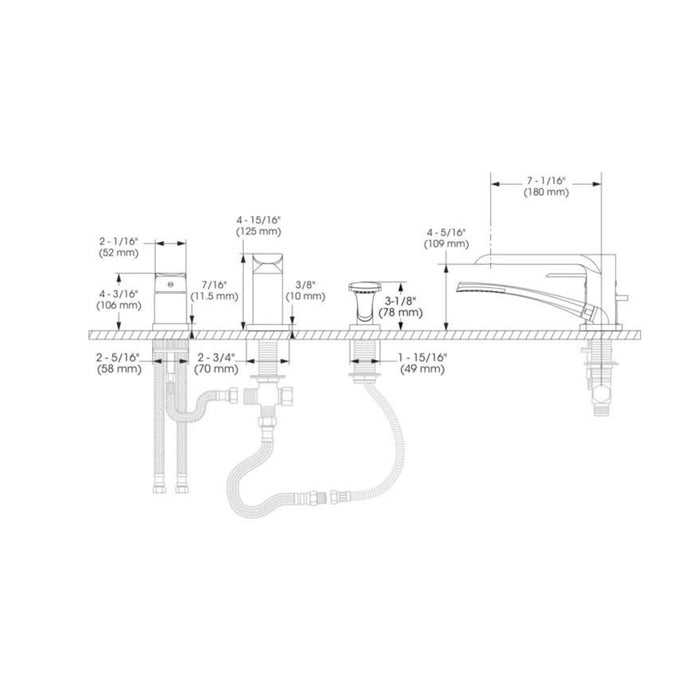 Robinet de bain avec douchette Collection Kara