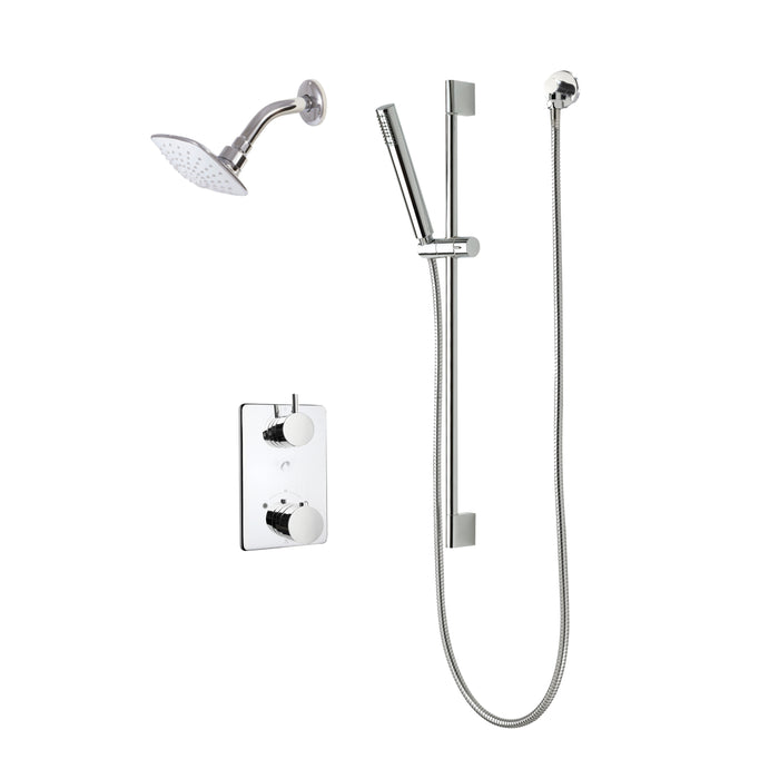 Shower set with hand shower on rail Chrome