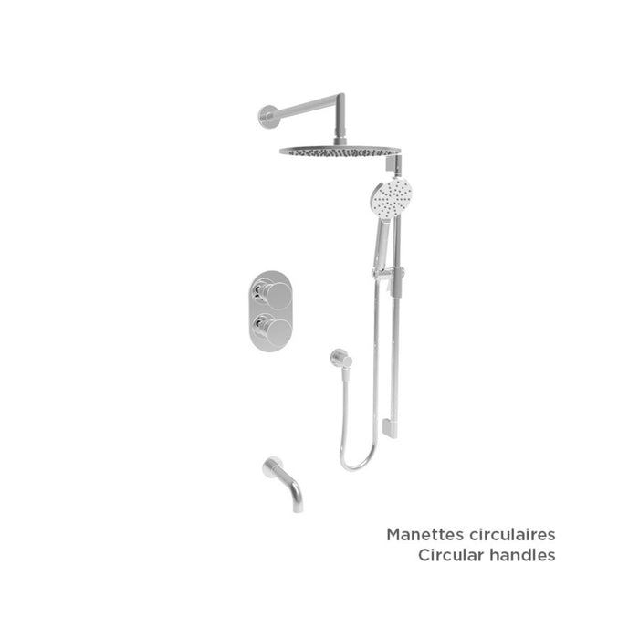 Thermostatic bath/shower set Round head AIR Collection