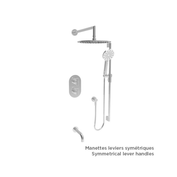 Thermostatic bath/shower set Round head AIR Collection