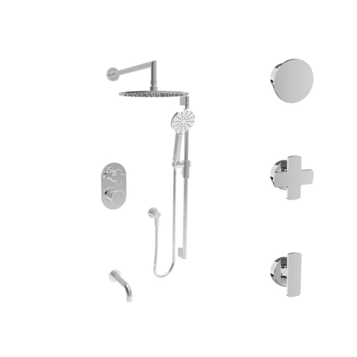 Thermostatic bath/shower set Round head AIR Collection