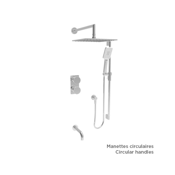 Thermostatic bath/shower set Square head AIR Collection