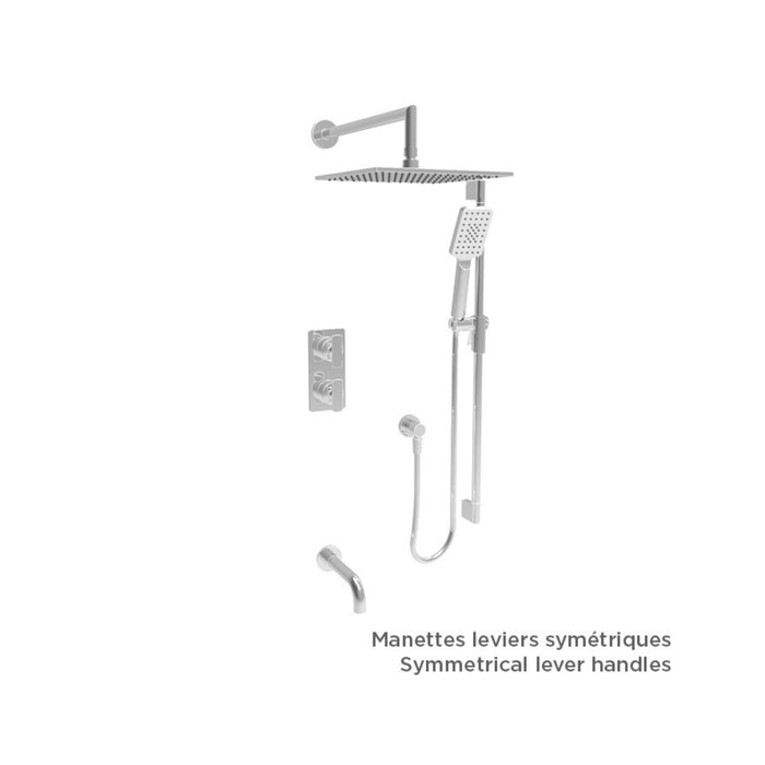 Thermostatic bath/shower set Square head AIR Collection