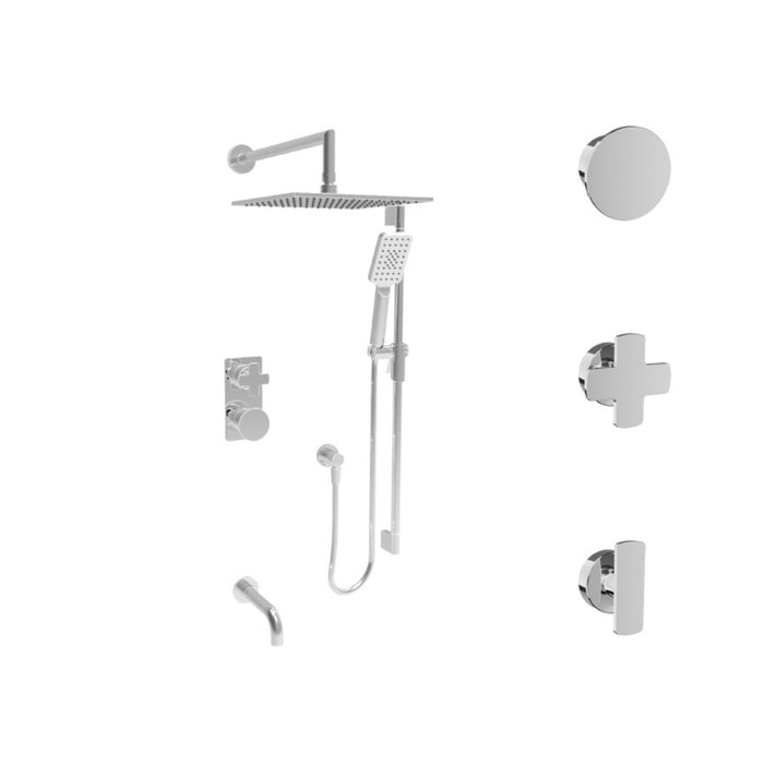 Thermostatic bath/shower set Square head AIR Collection