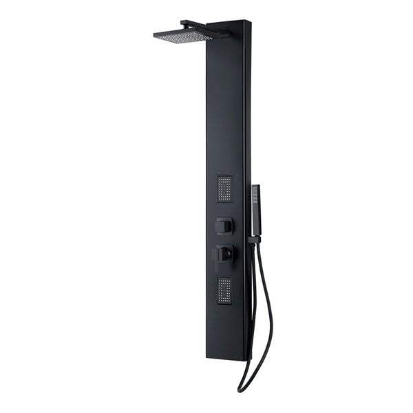 Shower column with 2 jets black