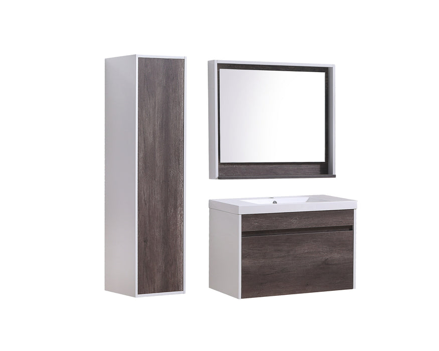 TRIO Wall-mounted vanity unit with linen cabinet and mirror EVA Collection