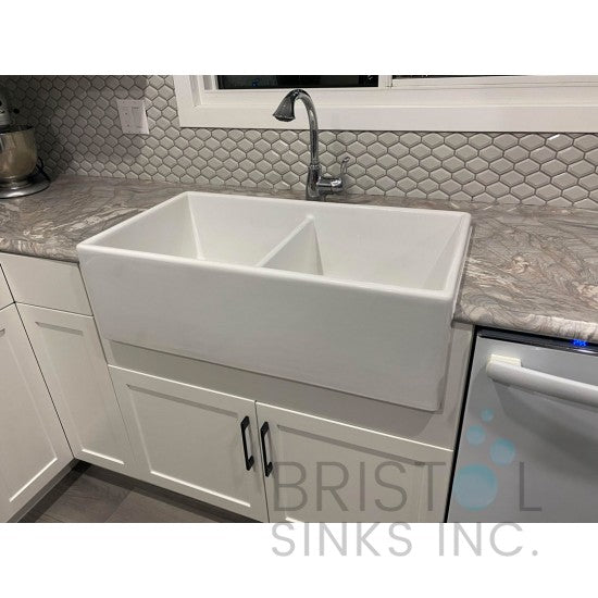 Bristol 33"x 18"x 10" Double Apron Kitchen Sink