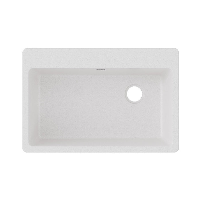 Évier simple Quartz Classic à encastrer, drain décentré, 33" x 22" x 9-1/2"