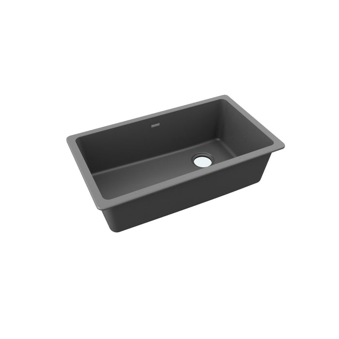 Évier simple Quartz Classic sous-plan, drain décentré 33" x 22" x 9-1/2"