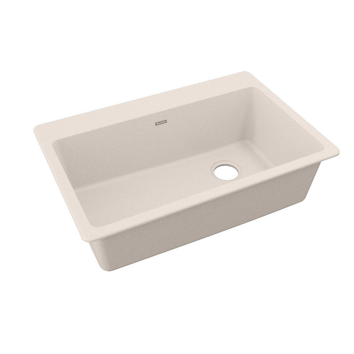 Évier simple Quartz Classic à encastrer, drain décentré, 33" x 22" x 9-1/2"