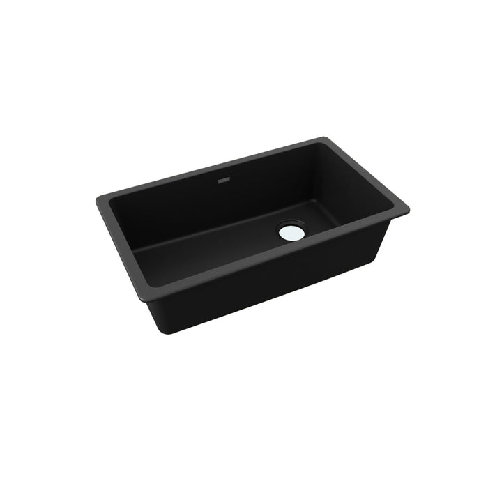 Évier simple Quartz Classic sous-plan, drain décentré 33" x 22" x 9-1/2"